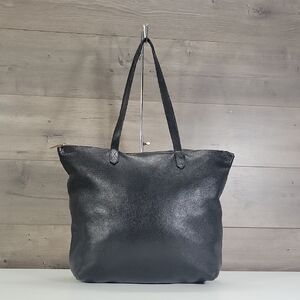 Large  Cuyana Black Pebble Leather Tote Bag